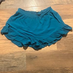 NWOT Women's High-Waisted Flutter Shorts - Wild Fable Dark Teal Blue
